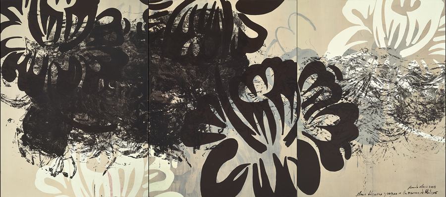 Flores blancas y negras a la manera de Matisse